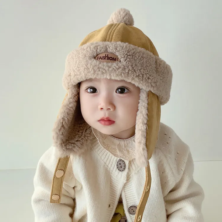 秋冬季宝宝保暖帽子儿童雷锋帽男女童套头护耳瓜皮加绒加厚地主帽