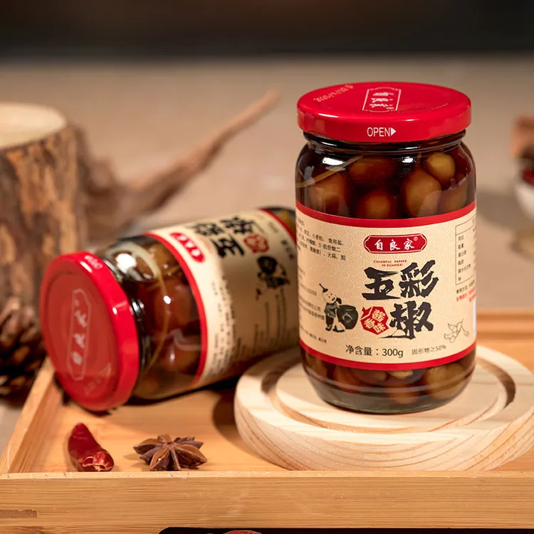 自良家五彩椒泡椒辣椒广西特产七彩椒酱腌制下饭菜200g/300g/528g