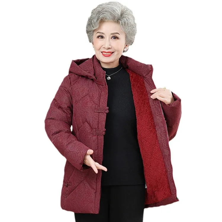 中老年宽松棉服妈妈冬装加厚棉袄70太太老人冬季奶奶棉衣新款外套