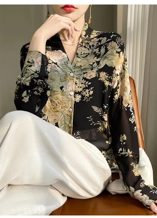 设计师款高级百搭开衫2024年新款时尚休闲气质碎花轻纱薄款长袖