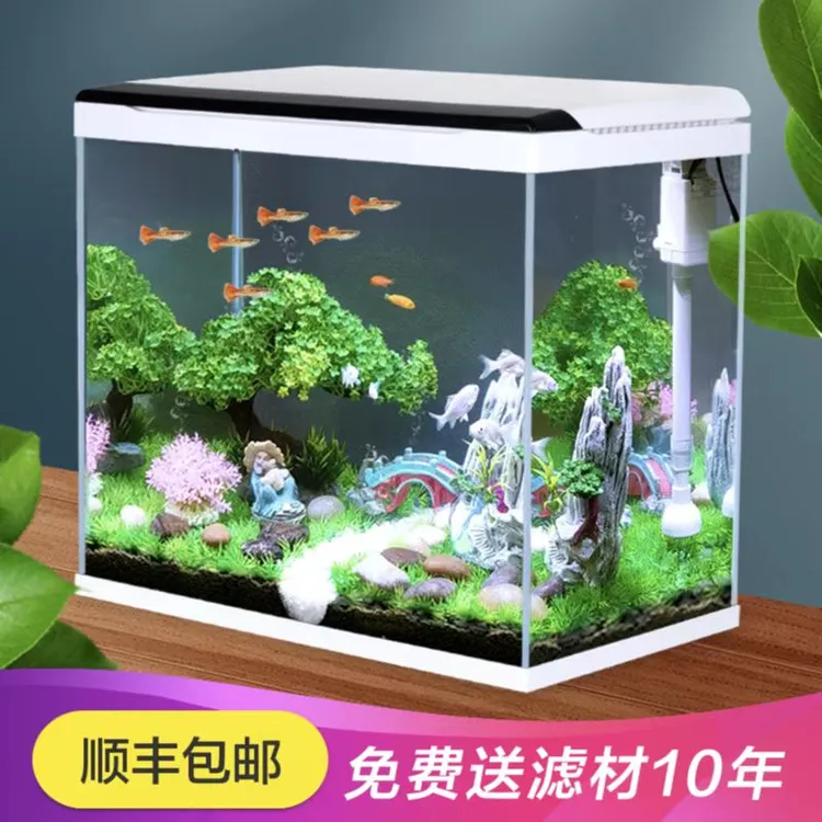 SOBO/松宝水族箱鱼缸造景过滤增氧水泵桌面金鱼缸超白玻璃鱼缸