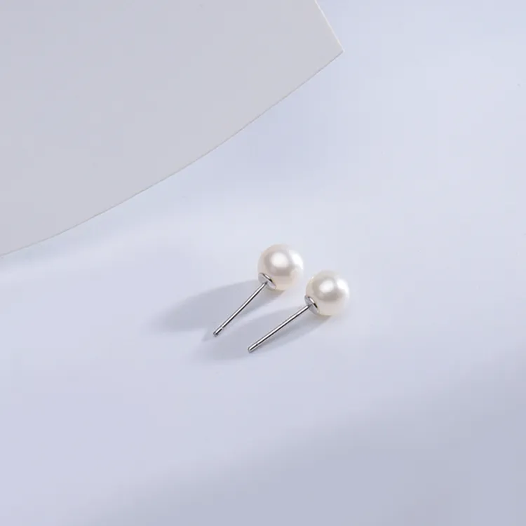 【5A特选珠光】6-7mm小灯泡耳钉淡水珍珠百搭
