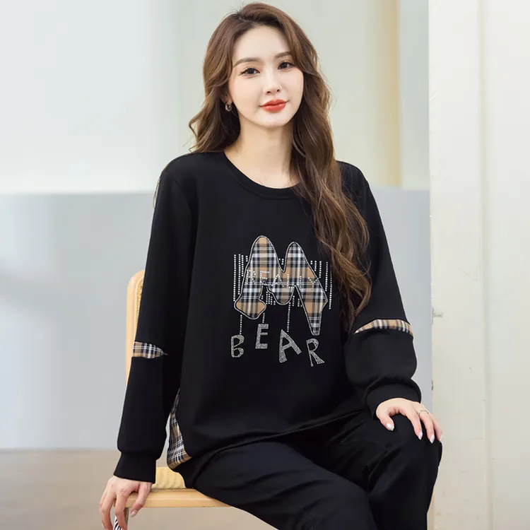 歌帛语雅丹大码女装卫衣春装新款胖妹妹时髦休闲胖mm宽松显瘦上衣