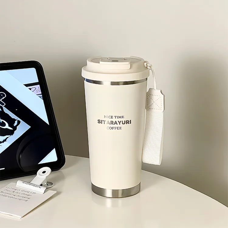 创意简约大容量保温杯吸管水杯高颜值便携式外带茶水分离咖啡杯子