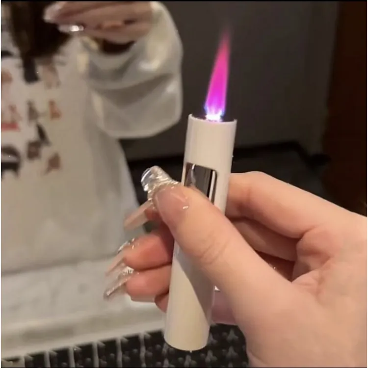 防风打火机耐用粉色火焰充气夜光送男友高档网红爆款新型个性创意