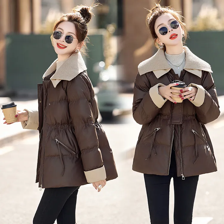 时尚羽绒服女冬季新款时髦收腰显瘦加厚保暖复古中长款白鸭绒外套