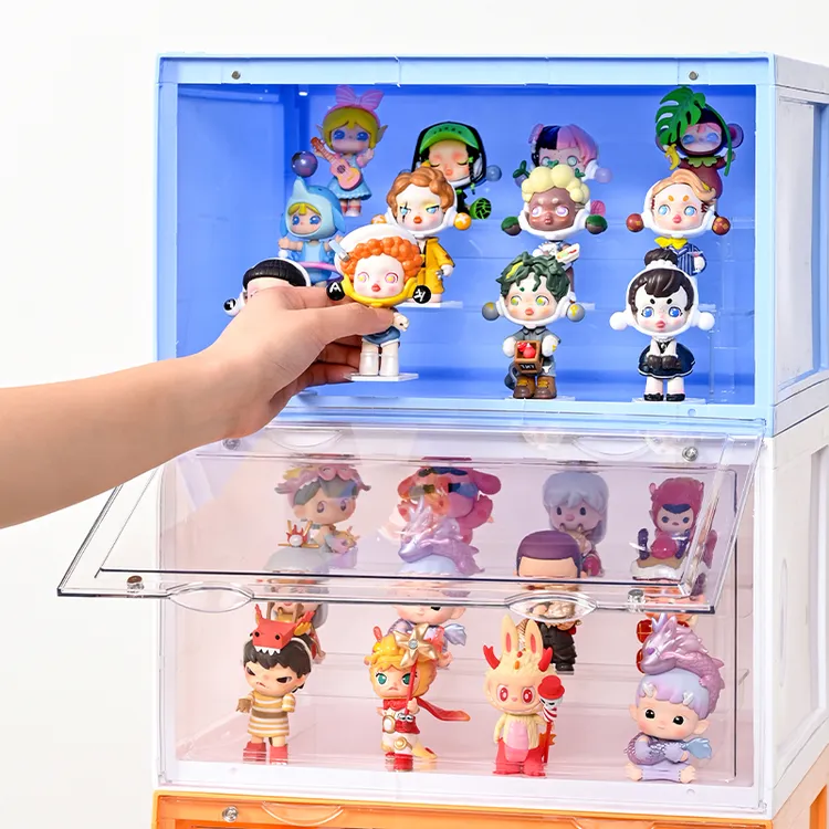 RMAX盲盒收纳盒子手办亚克力透明展示架泡泡玛特展柜谷子立牌摆柜