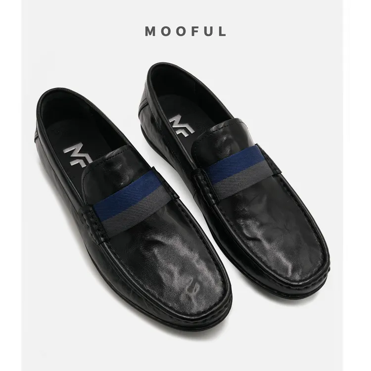「英伦时尚」MOOFUL手工织带超轻一脚蹬豆豆鞋R889