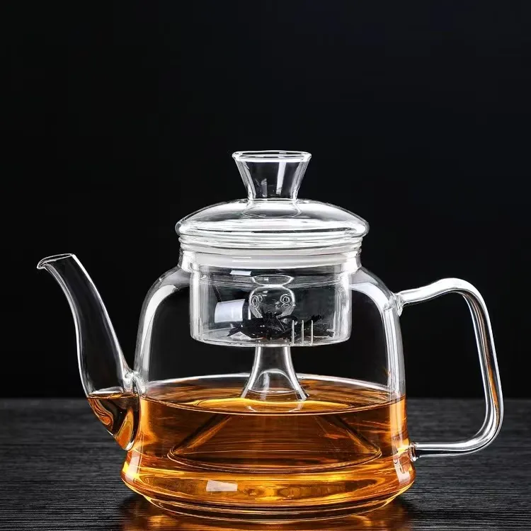 茶具煮茶壶可电陶炉围炉加热蒸茶壶泡茶壶茶水分离煮茶器黑茶壶