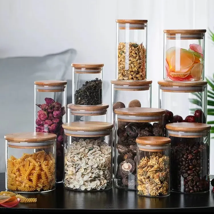 高硼硅玻璃密封罐家用透明储物罐茶叶罐厨房储米罐调味瓶收纳罐子