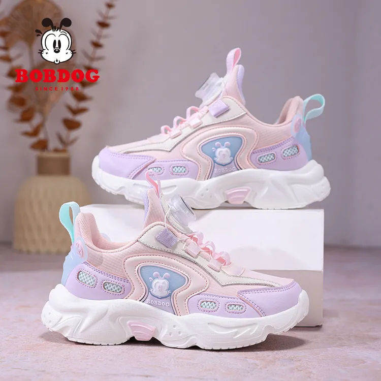 巴布豆女童鞋子运动鞋2025秋冬季新款皮面防水儿童中大童休闲鞋子