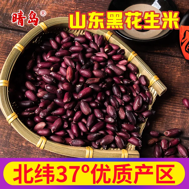 2025年新上市山东新鲜黑花生米富硒花青素精品生米正宗胶东特产