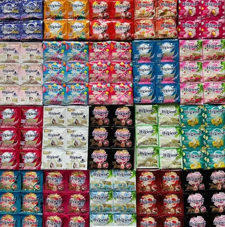 泰国hygiene 柔顺剂衣物护理液柔软防静电持久留香便捷装20ml