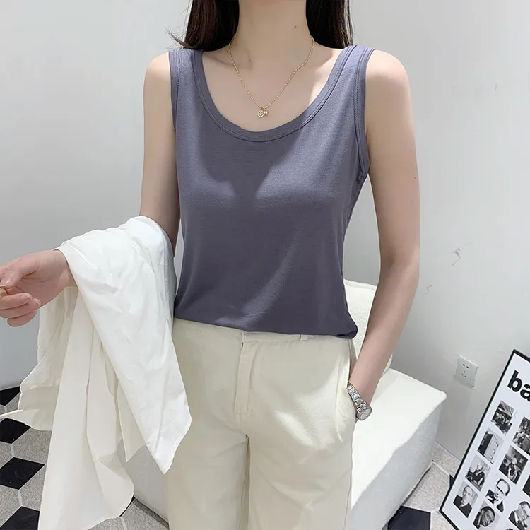 莫代尔吊带背心女内搭夏薄款宽松防走光女装大码外穿无袖上衣