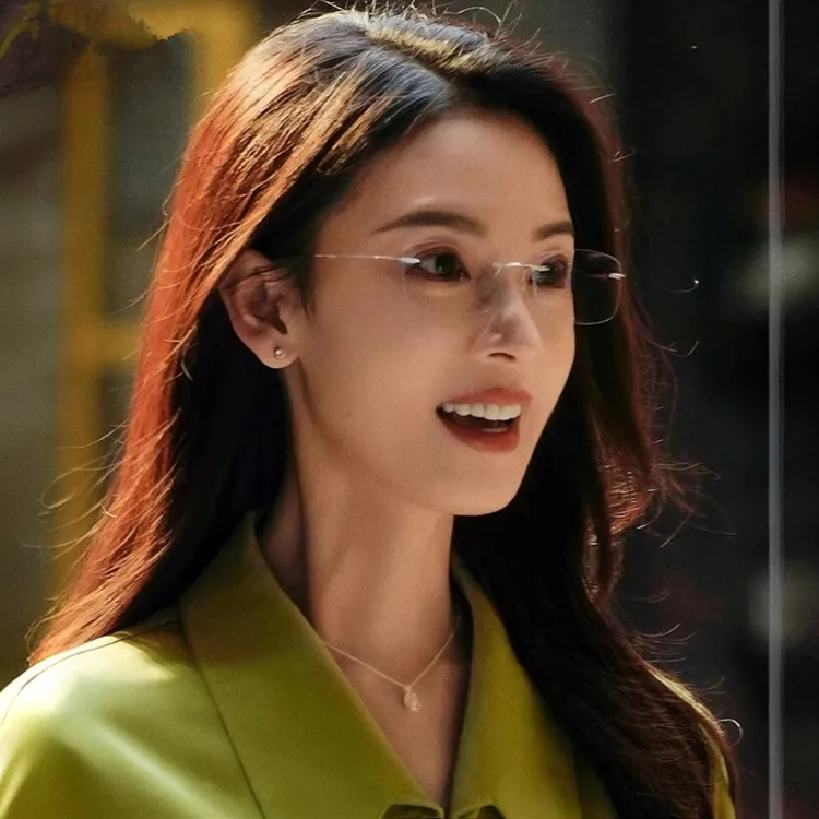 玫瑰的故事白晓荷同款纯钛无框眼镜女近视可配度数高智无边框眼睛