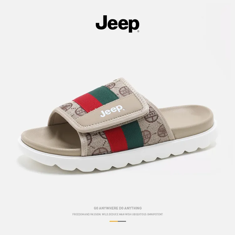 JEEP/吉普拖鞋男士舒适时尚休闲夏季外穿户外透气软底沙滩一字拖