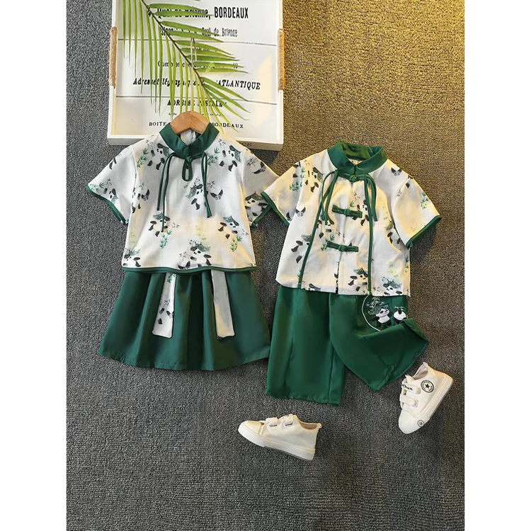 儿童汉服男童唐装中国风女童高端古装男孩夏季薄款新中式演出服装