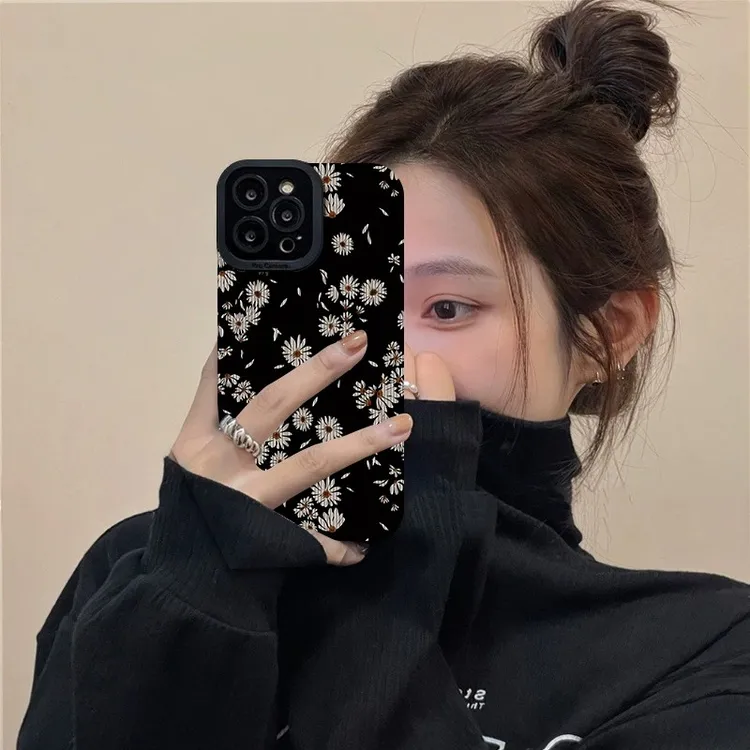 小雏菊日韩小清新iPhone15保护套手机壳适用华为oppo小米vivo防磨