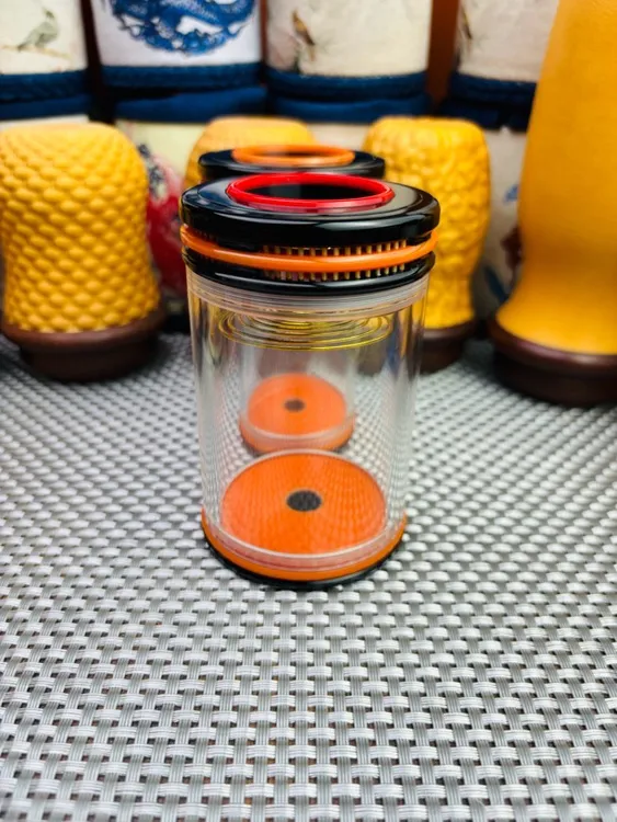 60七孔口径加大蝈蝈鸣虫罐老双拼双竹谭罐窗金标有机罐送1.2彩簧