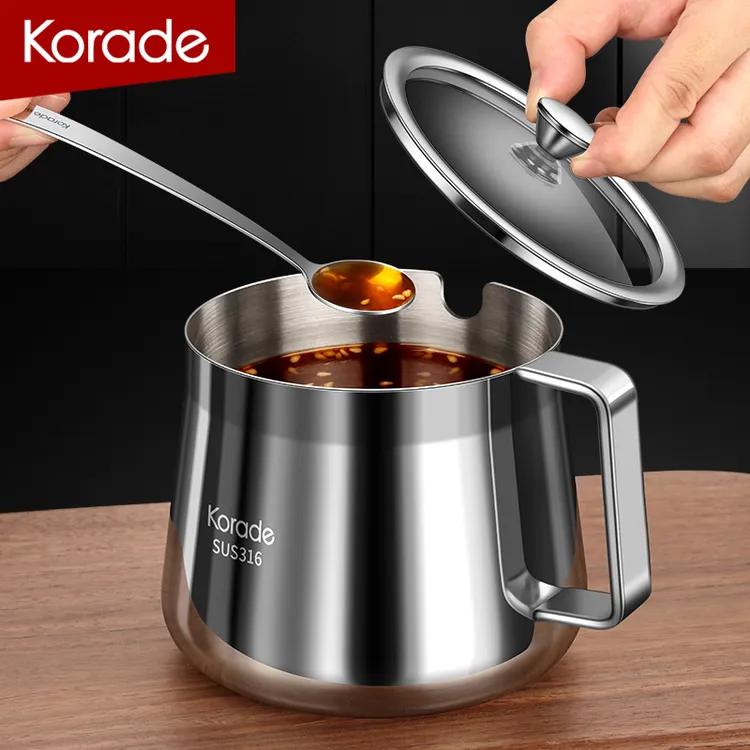 大号辣椒油专用罐316不锈钢调味瓶罐厨房油泼辣子调料罐耐高温