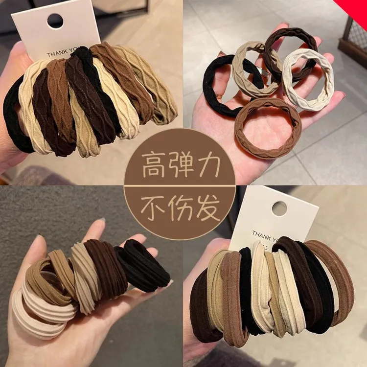 加粗高弹力无接缝头绳发圈头饰发饰皮筋女扎头学生高颜值超仙