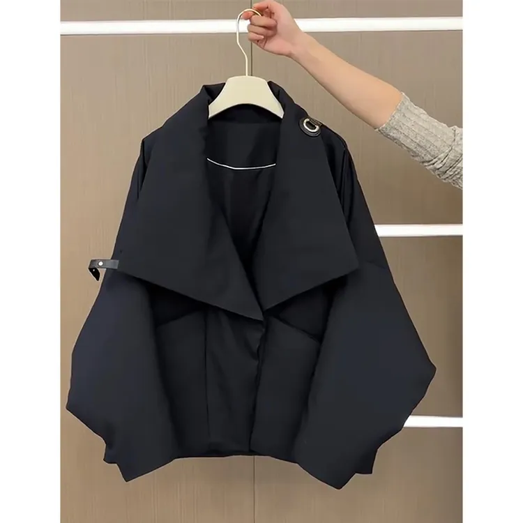 独特超好看黑色气质棉服女2025冬季新款欧货高端洋气立领厚外套