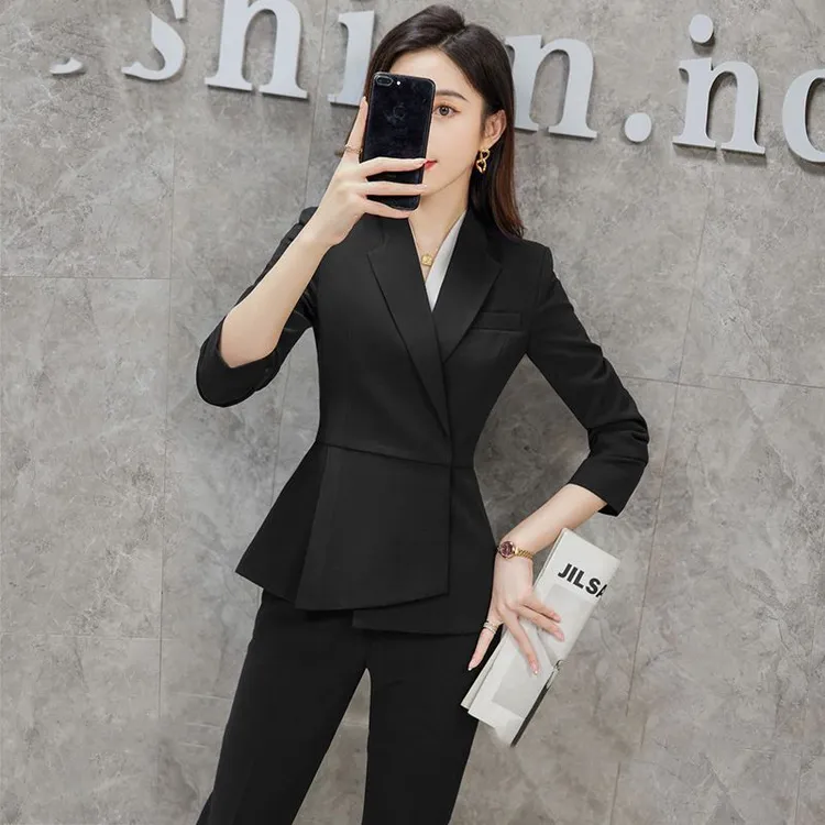高端职业装女西装套装气质修身秋面试正装西服外套工作服职场工装