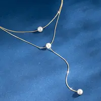 非金属亚克力项链 静宝儿【沁心】多层贝珠轻奢时尚百搭可调节颈链