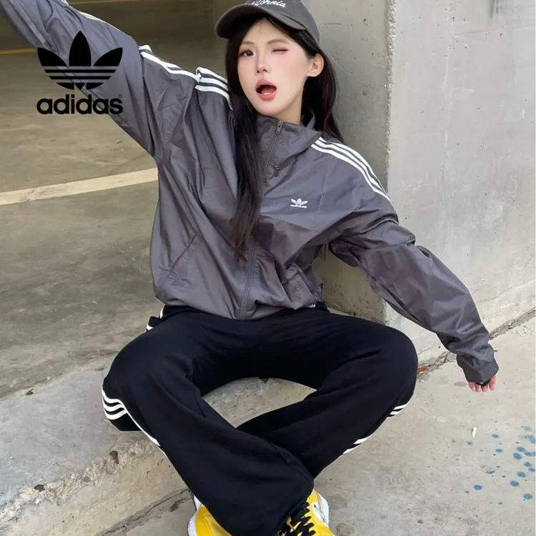 Adidas/阿迪达斯三叶草男女立领拉链户外宽松夹克外套 JI7533