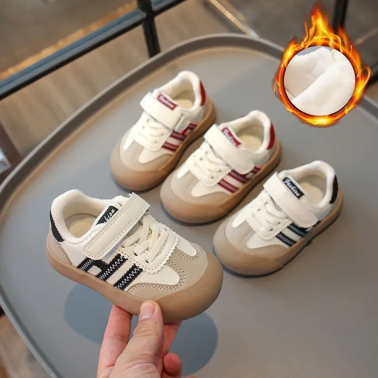 儿童德训鞋新款韩版秋冬百搭运动鞋棉鞋跑步鞋子加绒阿甘鞋1--6岁