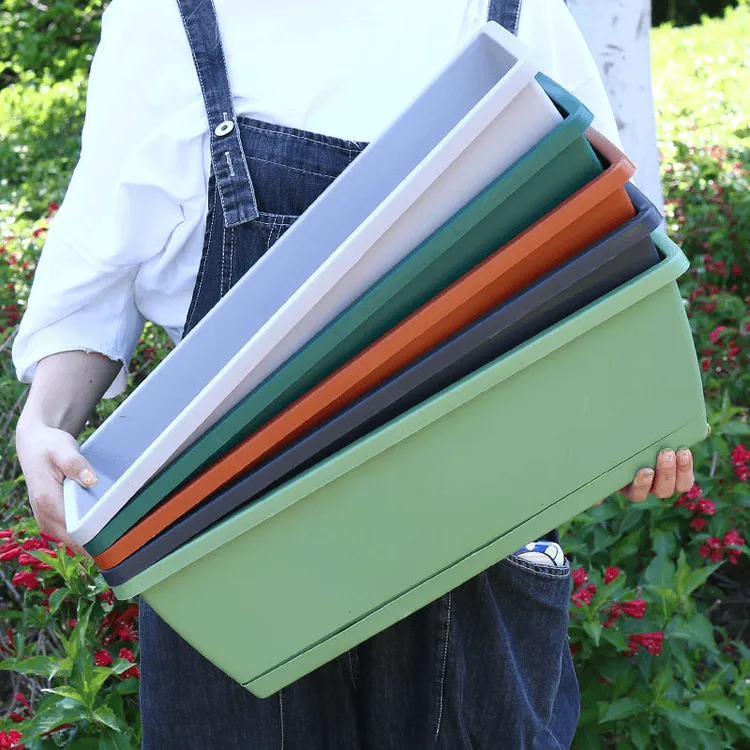 霍伦阳台种菜神器塑料树脂长条花盆室外长方形加厚种菜盆包邮