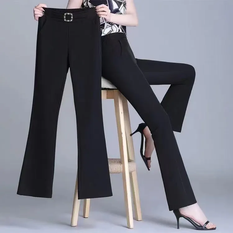 九分休闲裤春夏新款西装裤高腰显瘦修身百搭【微喇裤】弹力长裤女