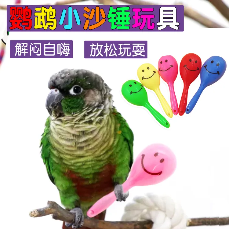 鹦鹉玩具小沙锤摇铃虎皮牡丹玄凤鸟发泄啃咬磨牙解闷自嗨益智训练