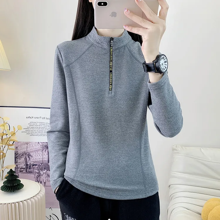 户外运动抓绒衣女上衣长袖T恤女加厚保暖衣摇粒绒开衫防静电冬季