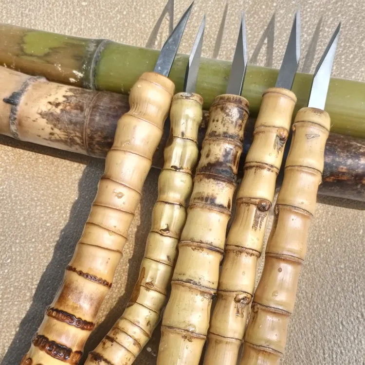 一匠人手工制作双边刃大斜口高速钢罗汉竹手柄特色笛箫调音刀