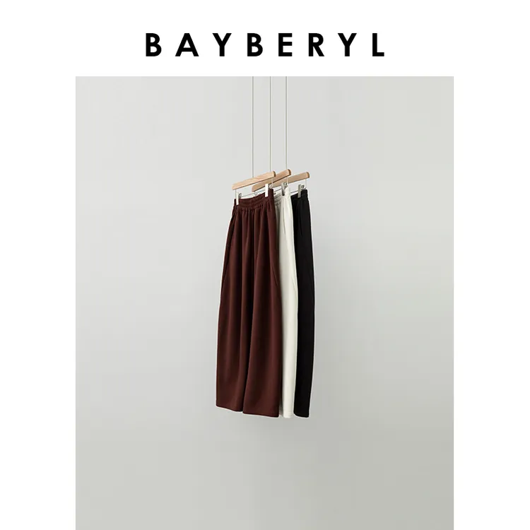 BAYBERYL老贝温泉裤*加绒松紧宽松时尚百搭25秋休闲裤XXK4J2521