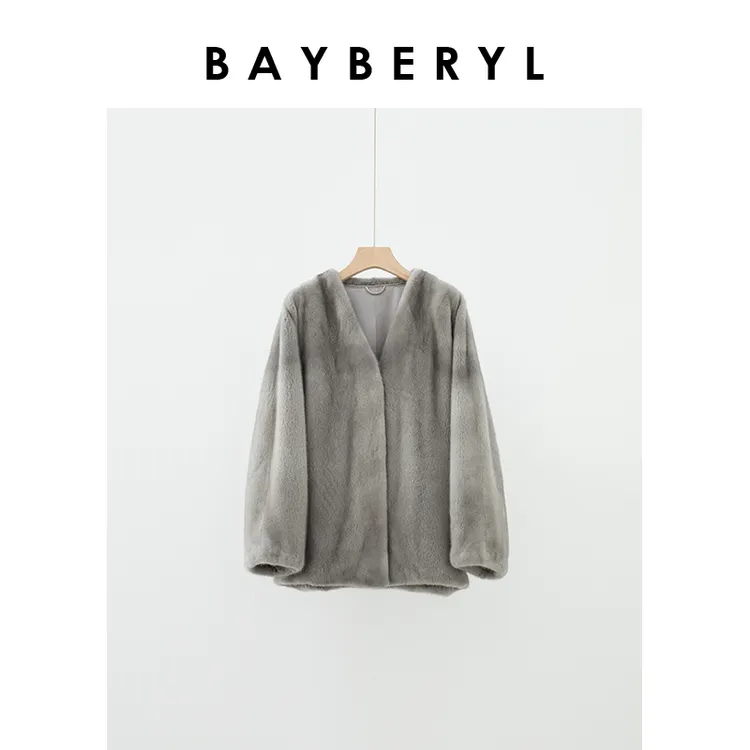 BAYBERYL老贝蓝宝*哥本水水V领轻奢连袖秋外套PY4H2823