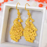 铜合金耳饰 新孔雀开屏女款耳坠百搭时尚气质复古民族风精美 耳环