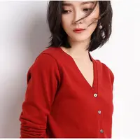 只要快递费~1119女士春秋新款V领开衫针织打底衫