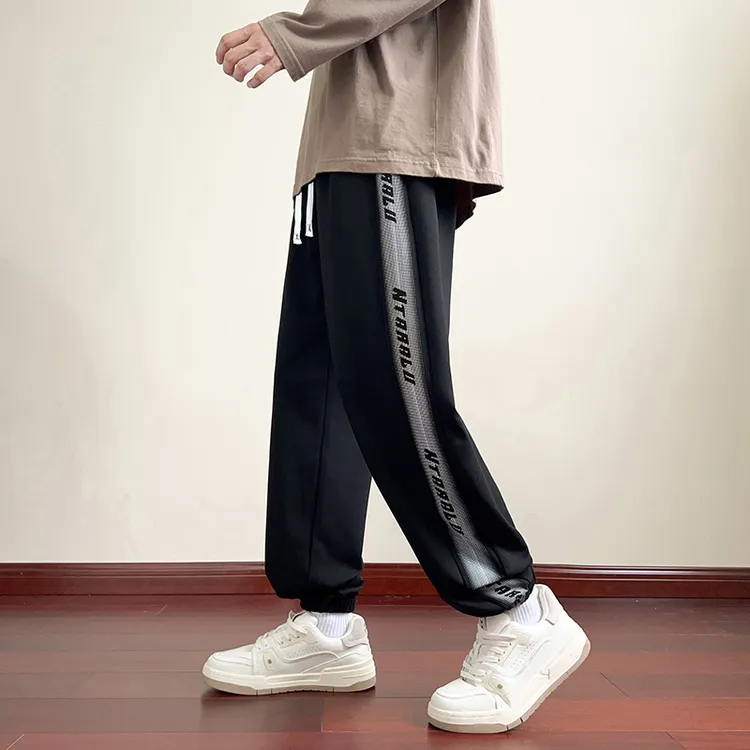 秋季青少年裤男户外跑步运动长裤时尚简约舒适宽松学生休闲束脚裤