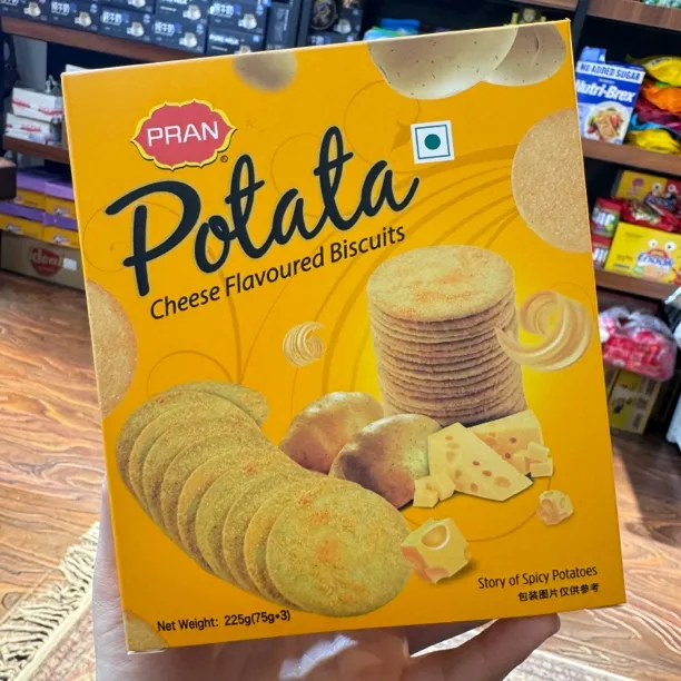 孟加拉国进口土豆薄脆饼干芝士味烧烤味马铃薯薯片休闲零食2盒