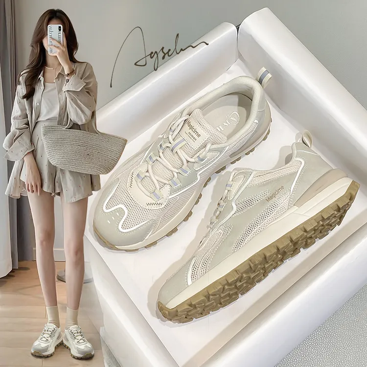 奥古狮登网面阿甘鞋女2025新款夏季透气薄款运动鞋休闲轻便登山鞋