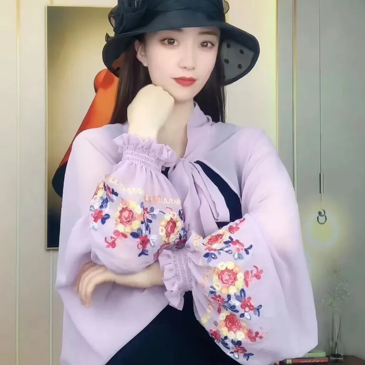 新款防晒绣花披肩【精品刺绣披肩】新款冰丝凉感珍珠雪纺遮阳防晒衣