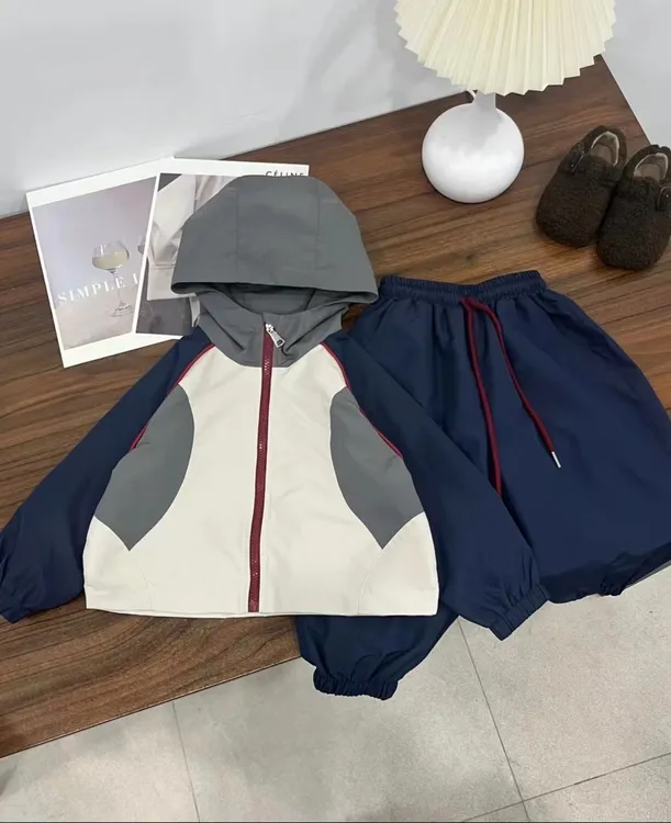 【Q·Z专属 实体品质】男女童套装2024秋季新款时尚韩版宽松拼色套装