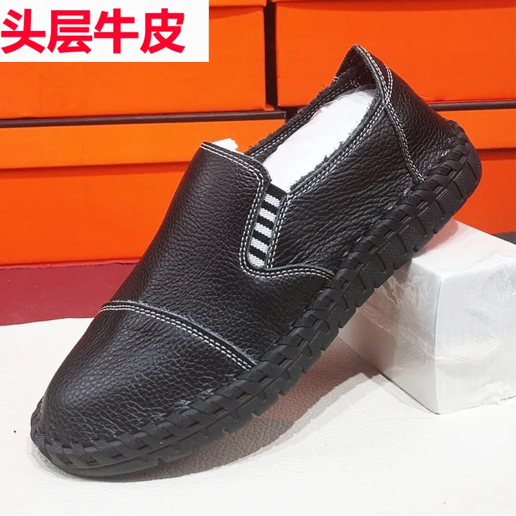 夏季男士手工皮鞋男鞋休闲鞋驾车鞋透气软底软面透气百搭适合远走