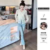 【裴诗婷】CS0460法式镂空蕾丝减龄衬衫