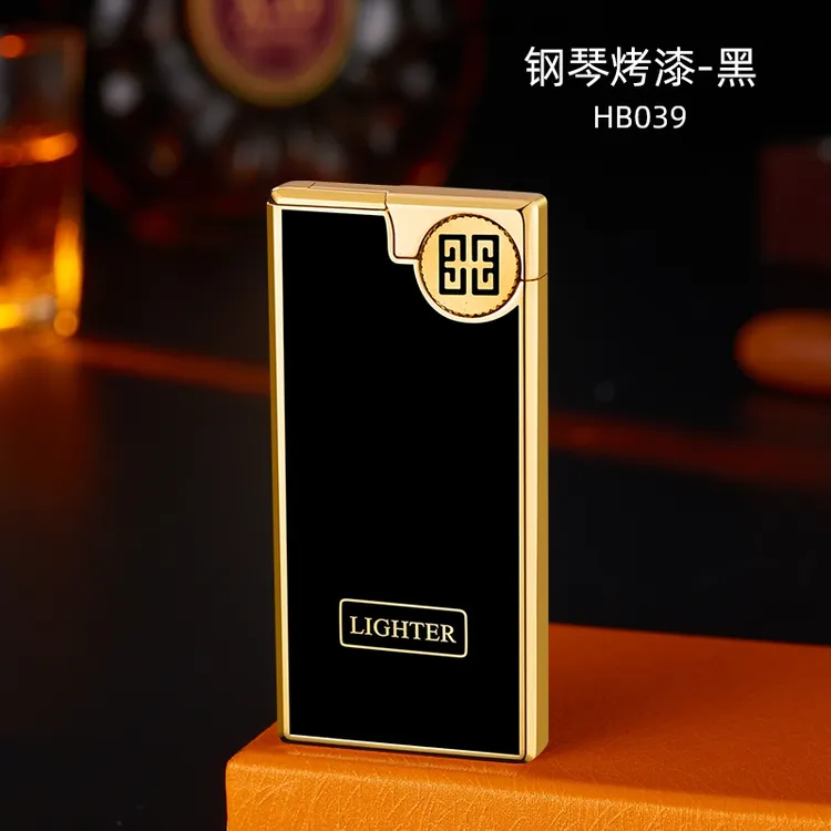 HB039纤薄金属机身钢琴烤漆打火机礼品便携精美