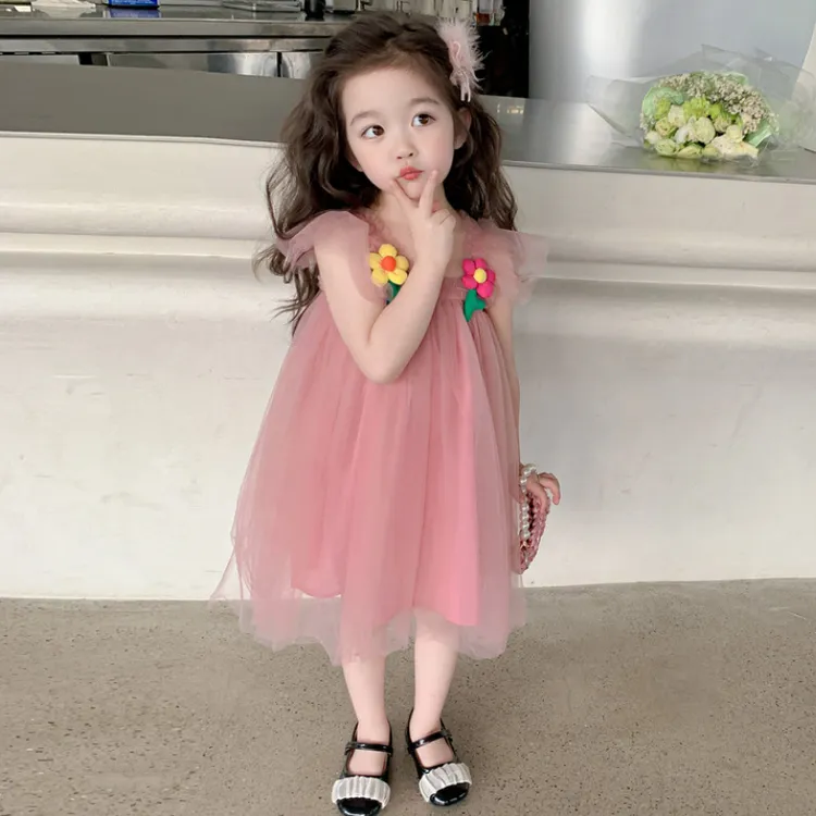 女童夏装2023新款夏季蓬蓬纱裙小女孩公主裙儿童裙子女宝宝连衣裙