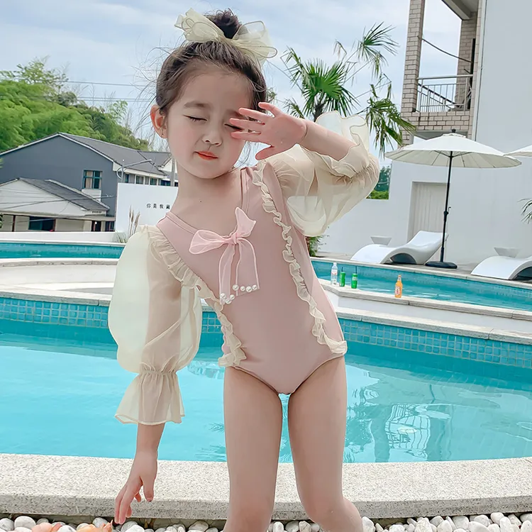 女童高档泳衣夏装2025夏季新款网红女宝宝洋气公主泳装儿童游泳衣
