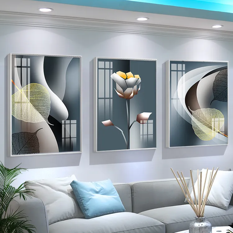 简约沙发背景墙装饰画客厅抽象装饰轻奢餐厅晶瓷镶钻壁画卧室系列